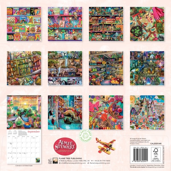 Aimee Stewart Wall Calendar 2025 Art Calendar Flame Tree Publishing