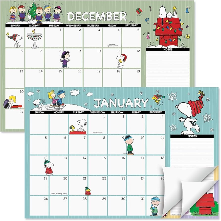 Amazon 2025 2026 PEANUTS Desk Calendar Pad 11 Inch X 16 1 4 Inch Size Large 24 Month Bookstore Quality Calendars For Kitchen Office By Current Office Products