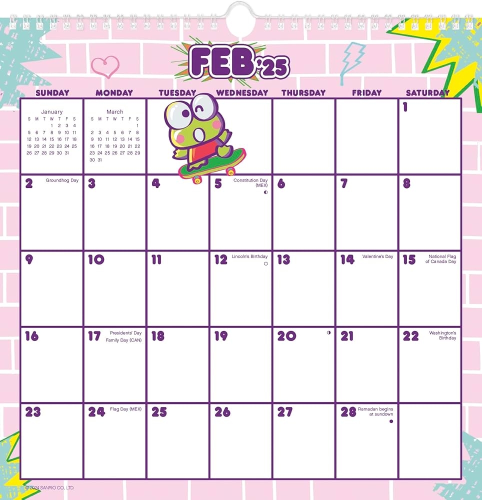 Amazon 2025 Hello Kitty Friends Spiral Wall Calendar 9798888281680 Trends International Books