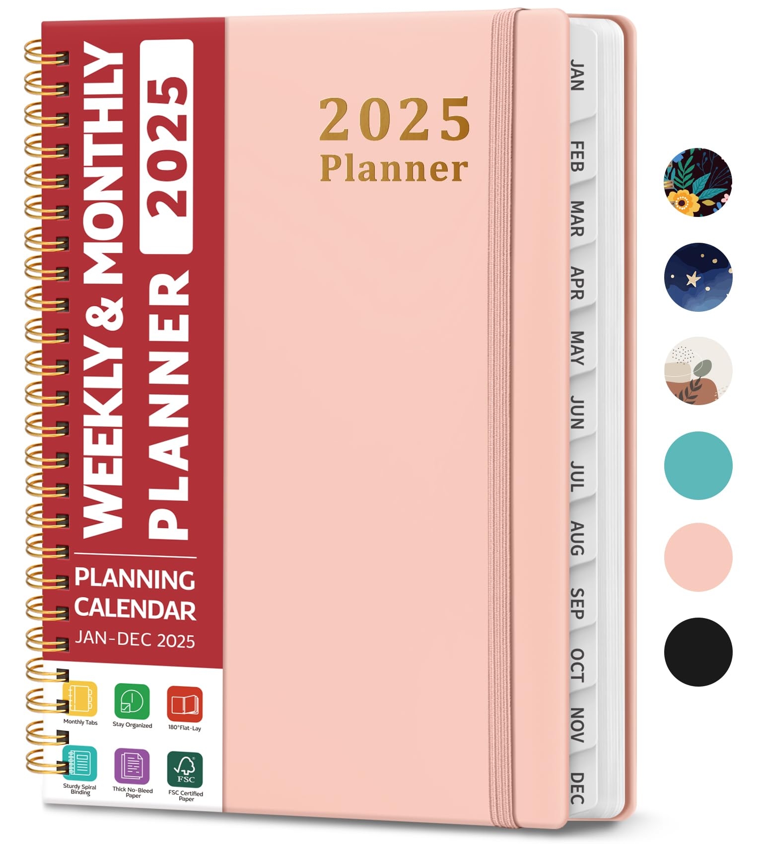 Amazon 2025 Planner Weekly And Monthly Planner Spiral Bound January 2025 December 2025 Hardcover 2025 Calendar Planner Book With Tabs Inner Pocket Perfect For Office Home School Supplies 