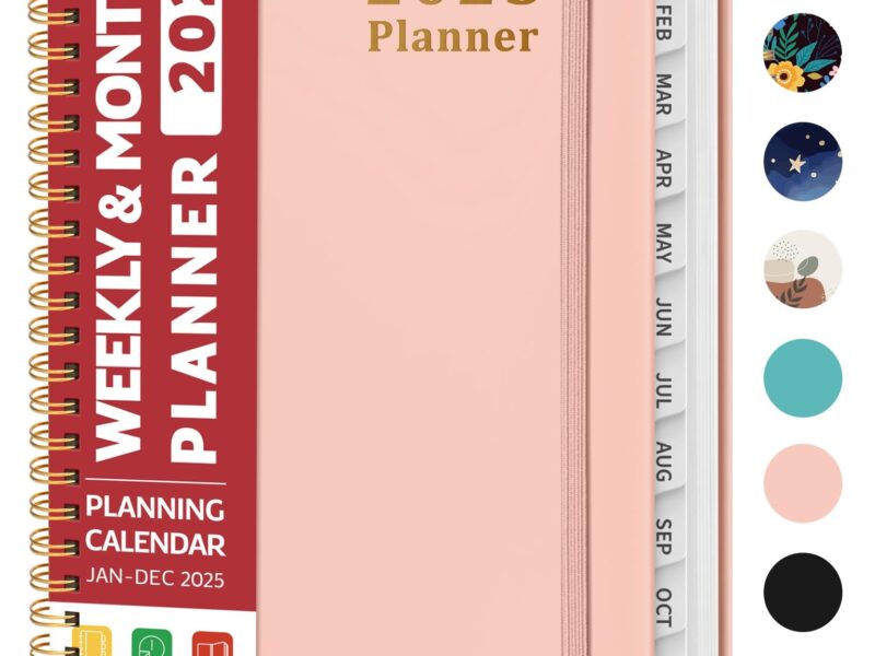 Amazon 2025 Planner Weekly And Monthly Planner Spiral Bound January 2025 December 2025 Hardcover 2025 Calendar Planner Book With Tabs Inner Pocket Perfect For Office Home School Supplies