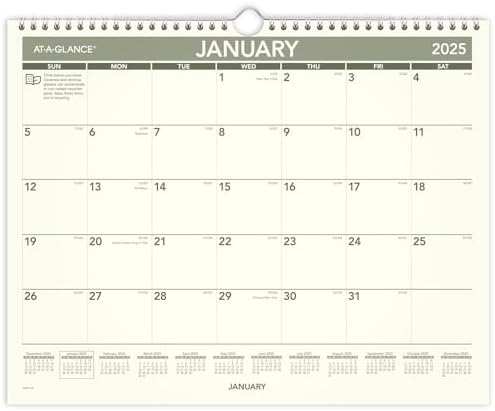 Amazon AT A GLANCE 2025 Wall Calendar 12 quot X 12 quot Medium 