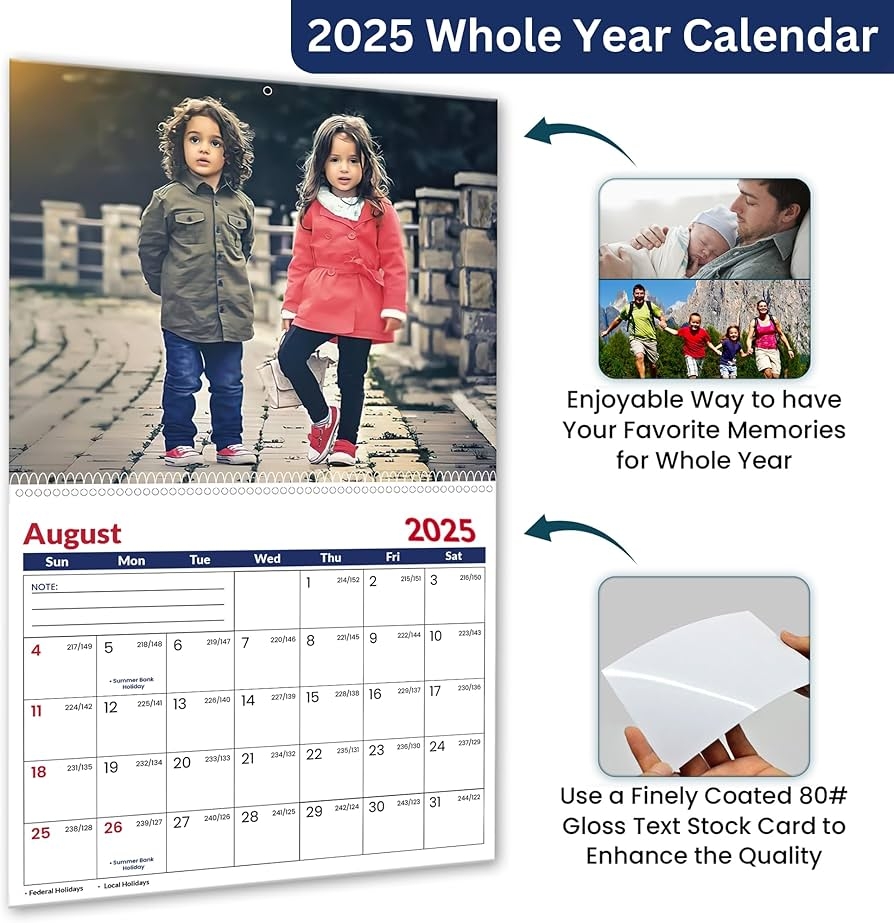 Amazon Custom Photo Wall Calendar 2025 For Home Office Print Your 13 Memories Make Your Own Personalized Calendar 2025 Customized Christmas Gift Large 11 X 17 Made In USA 2 Office Products