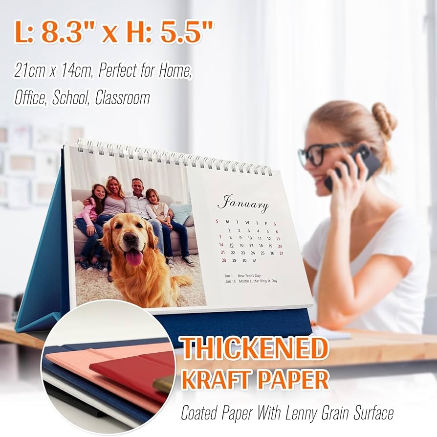 Amazon Personalized Custom Desk Calendar 2025 Monthly With Your Own Dogs Photos Pictures Office Products