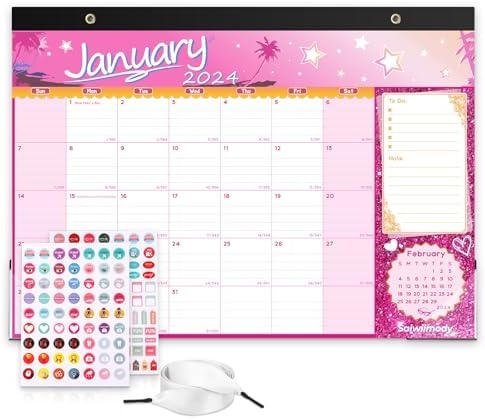 Amazon Saiwiimody Desk Calendar 2024 2025 With Plastic Cover Jan 