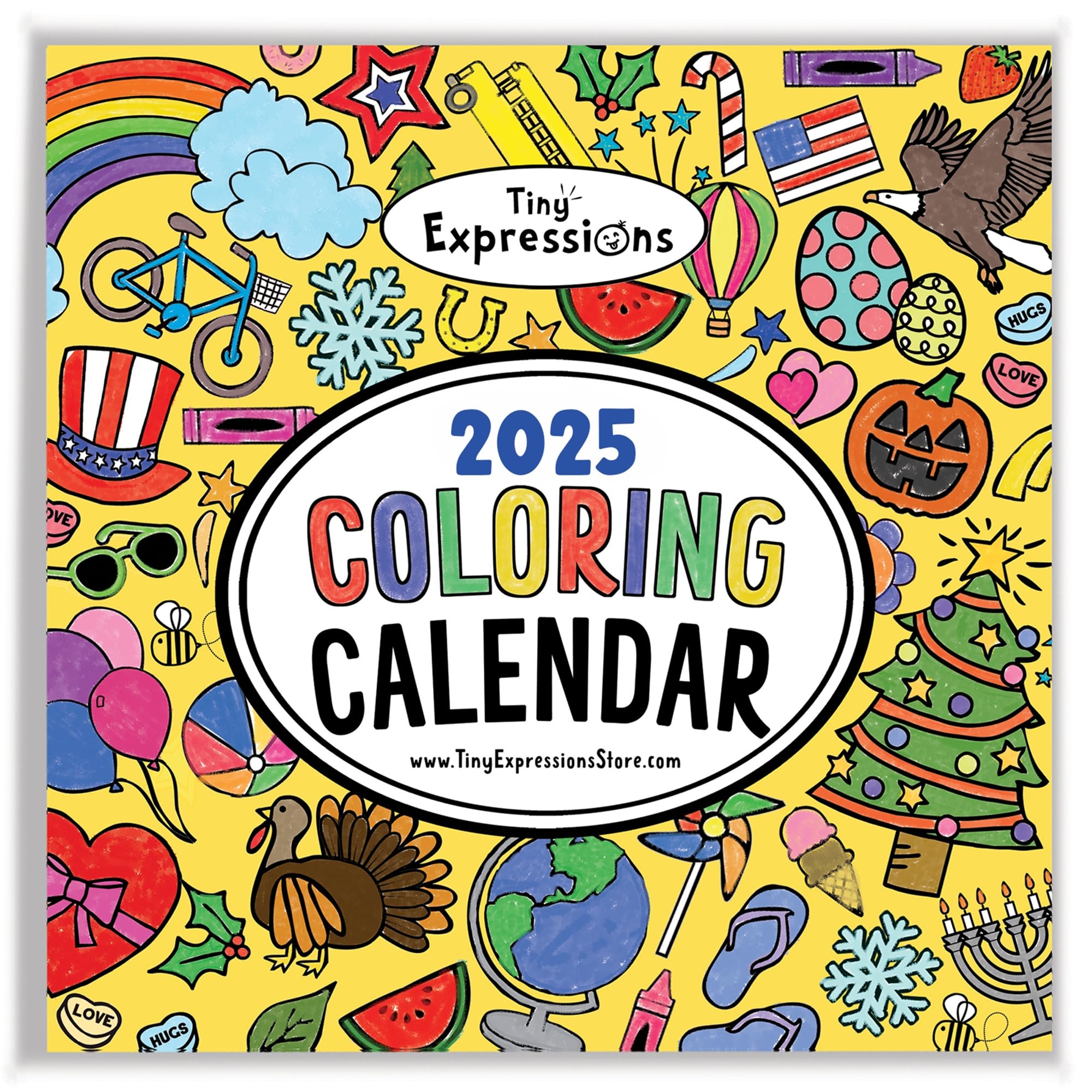 Amazon Tiny Expressions Kids Coloring Calendar 2025 12 Month Color Your Own Wall Calendar For Children Boys Girls With Fun Planning Boxes For Daily Weekly And Monthly Tasks Office Products