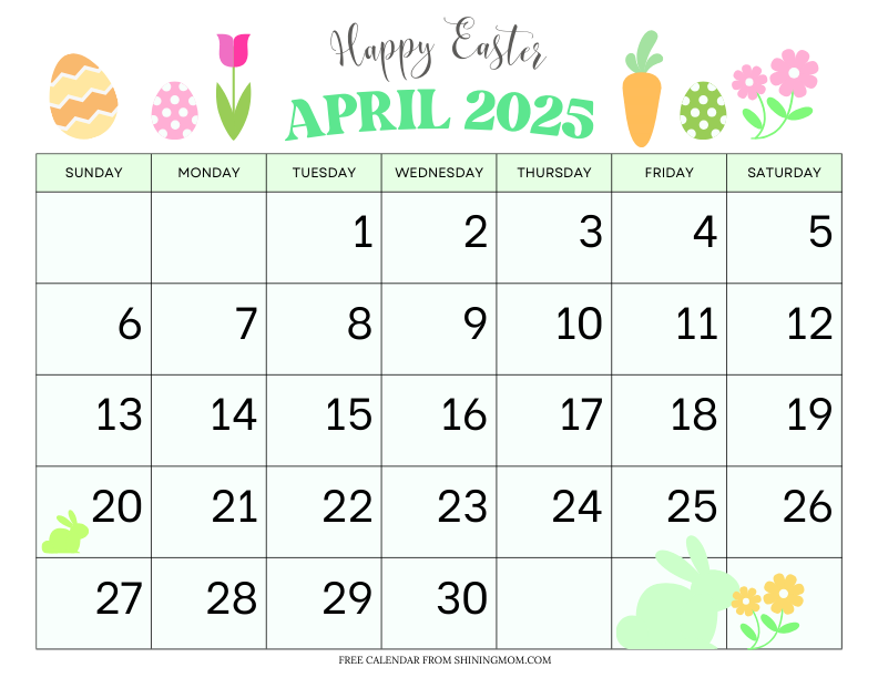 April 2025 Calendar 40 Best Free Printable Templates 