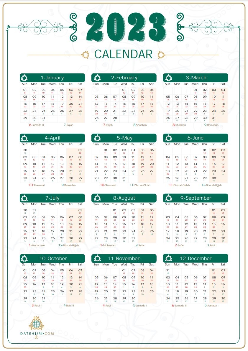 Arabic Month Calendar 2025 Kana Debrink