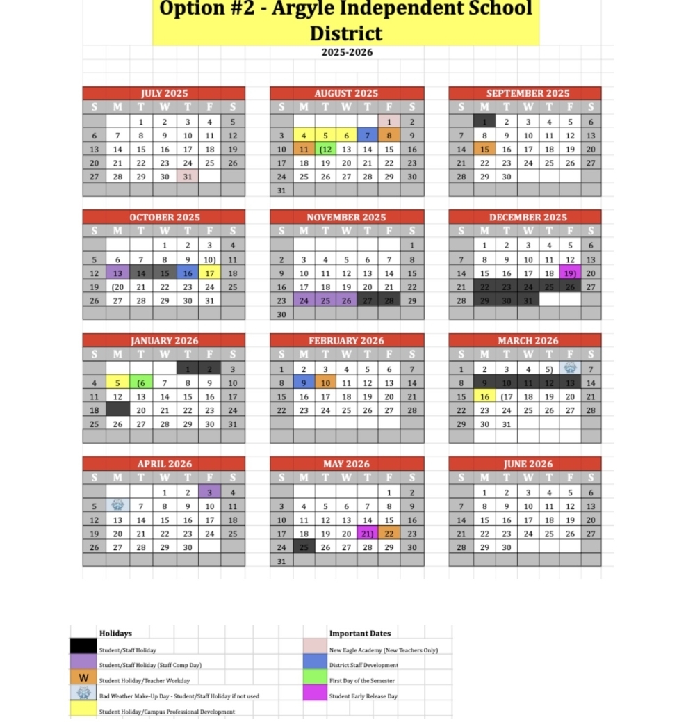 Argyle ISD Students To Get Full Week For Fall Break In Proposed 2025 26 Academic Calendar Community Impact