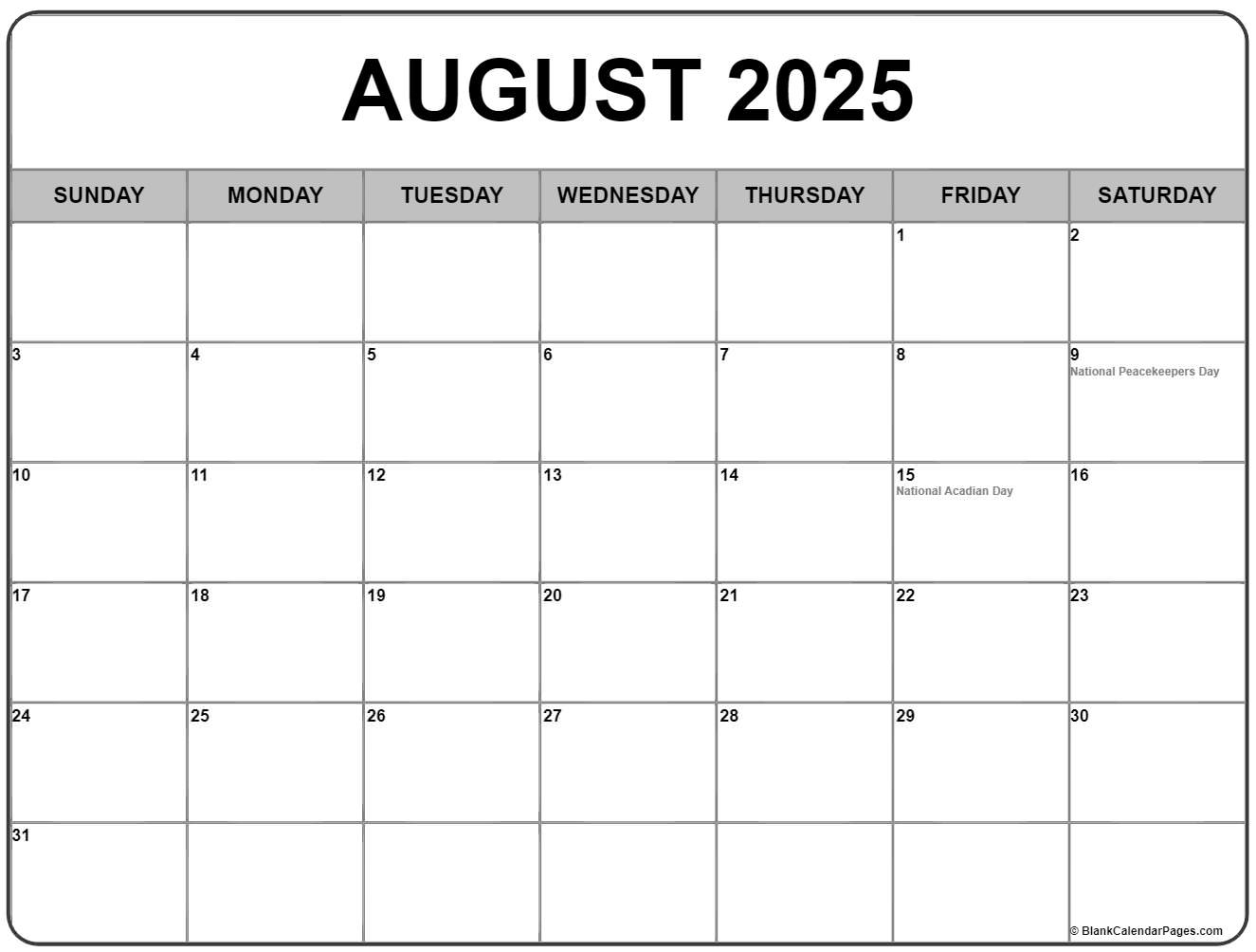 August 2025 Calendar With Holidays Canada Innovative Outstanding 