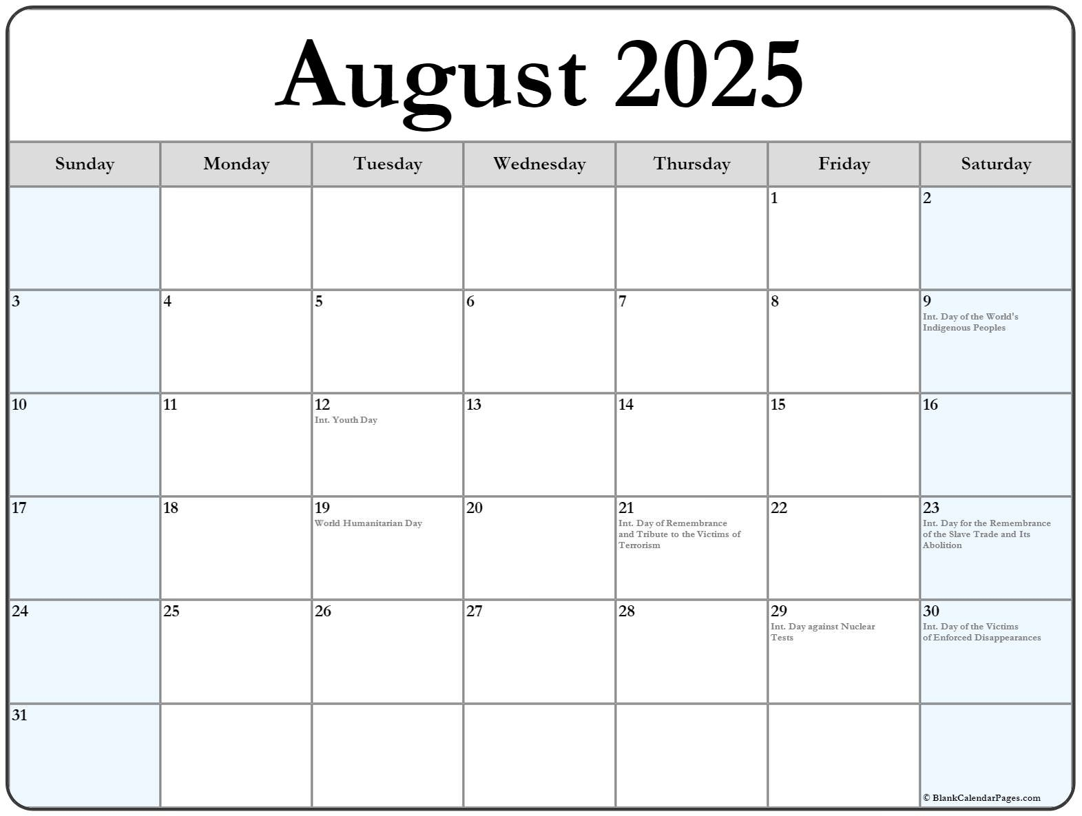 August 2025 Holidays And Observances Calendar Anna D Christoffersen