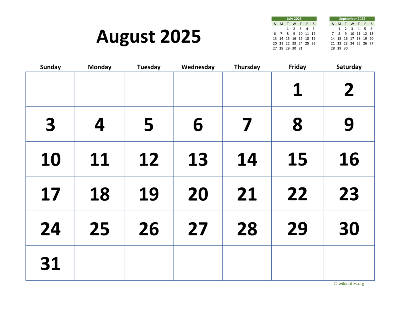 August Calendar 2025 Excel Naja N Jepsen