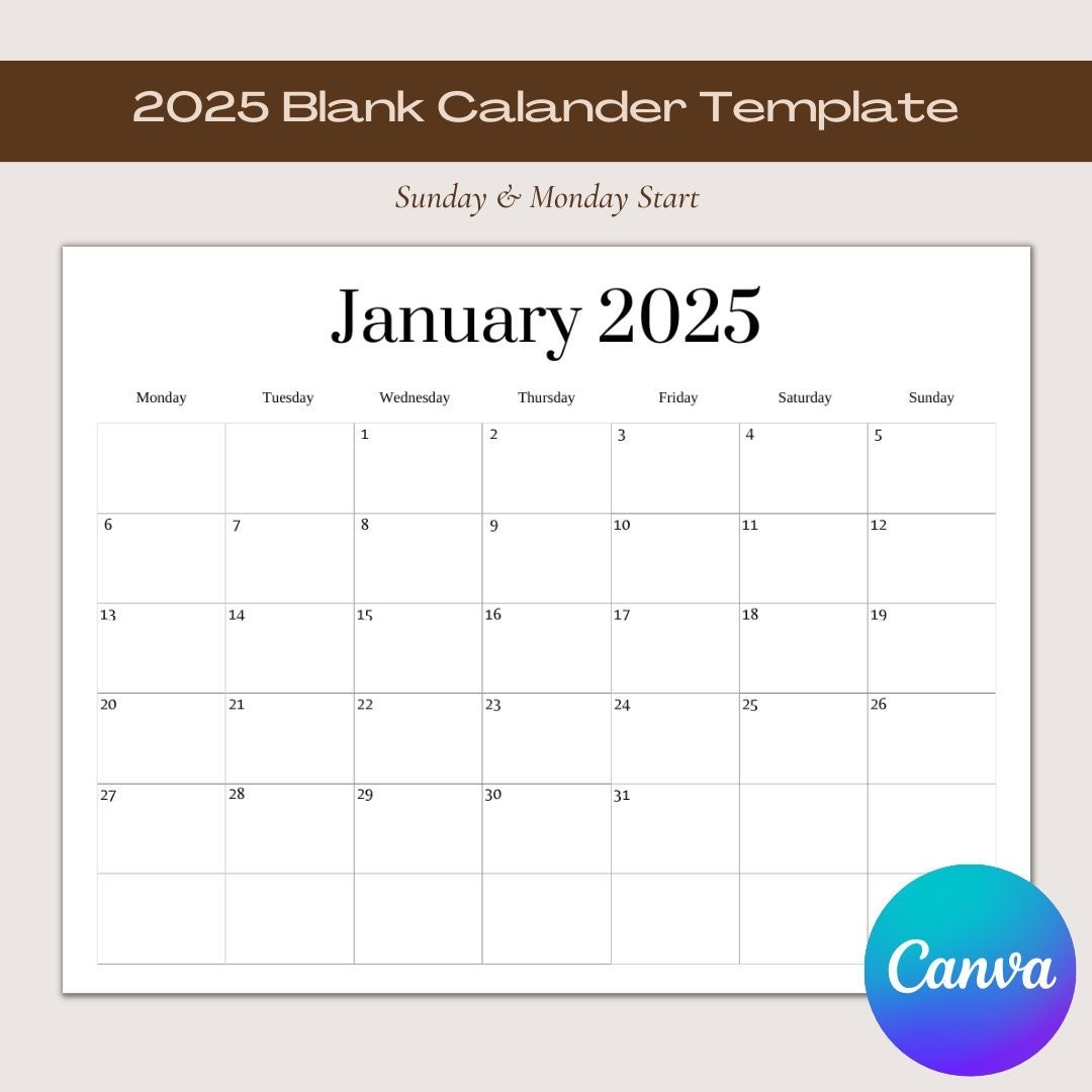 Blank 2025 Calendar Free 2025 Blank Calendar Download Your Free 