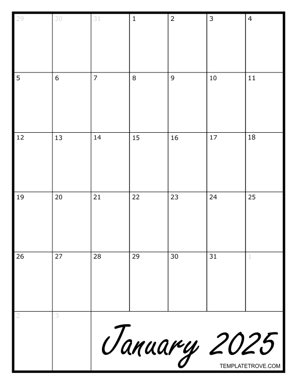 Blank 3 Month Calendar 2025 Freja T Carlsen
