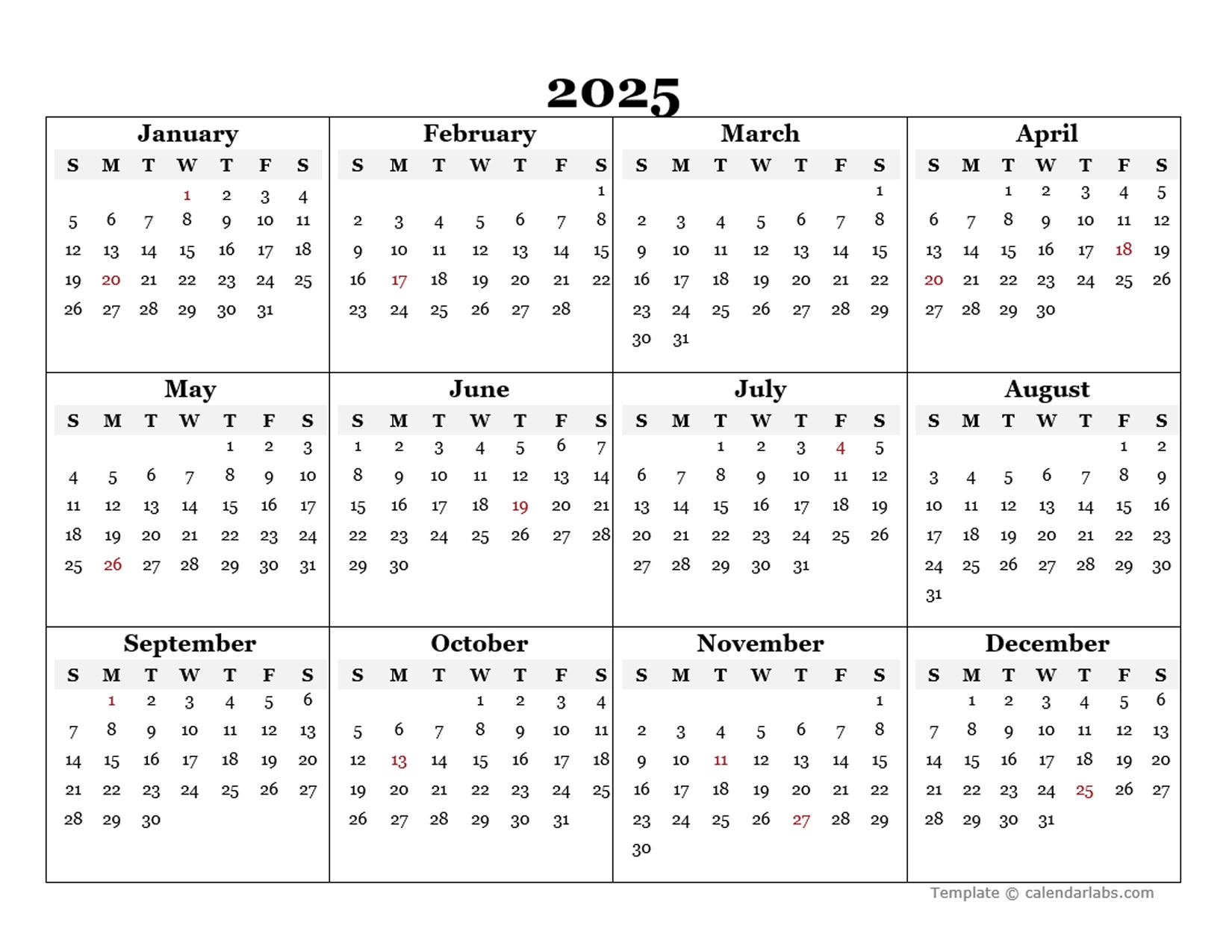Blank Calendar 2025 Printable Free Ren Devries
