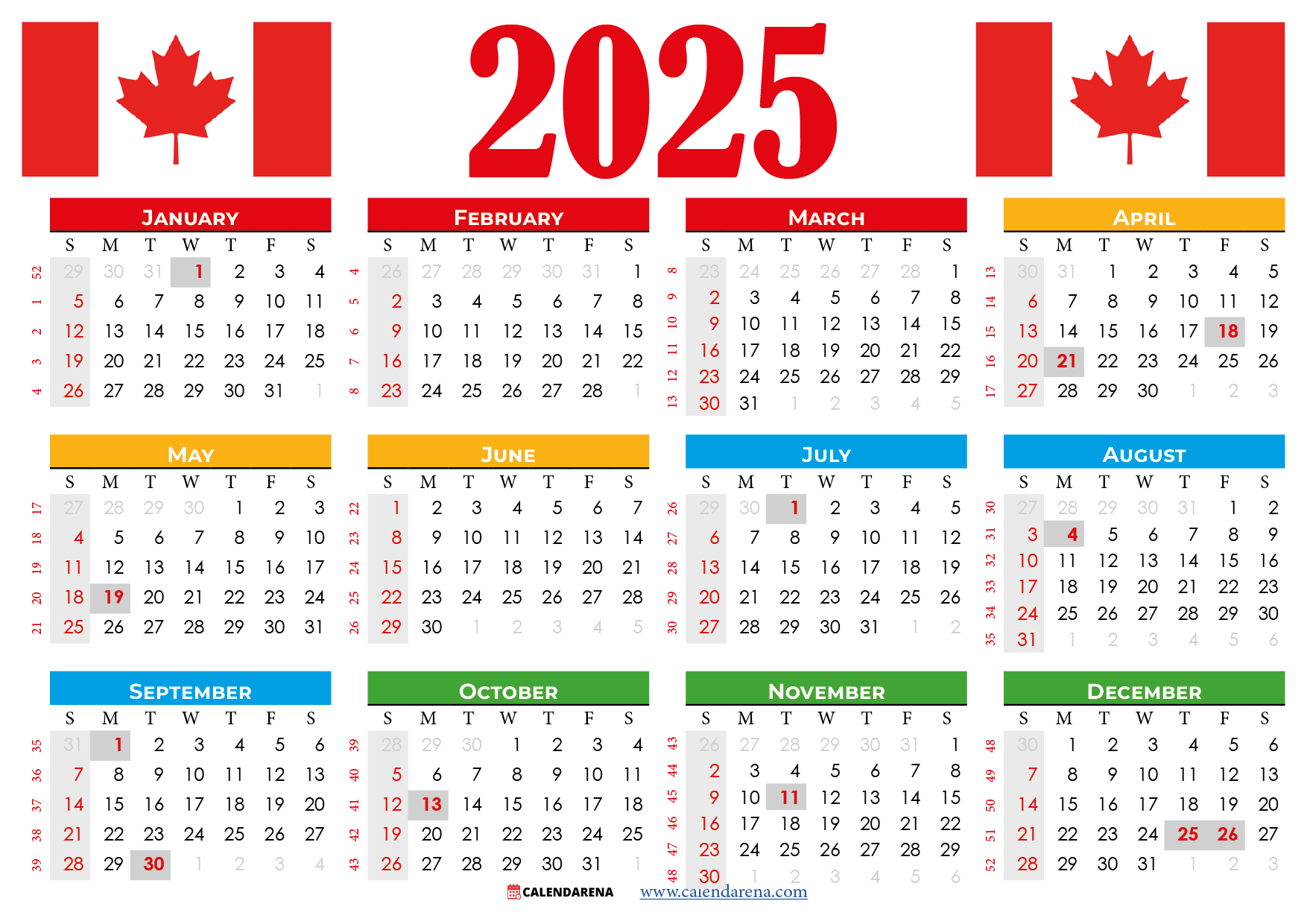Buy 2025 Calendar Canada Canada Mike N Hansen