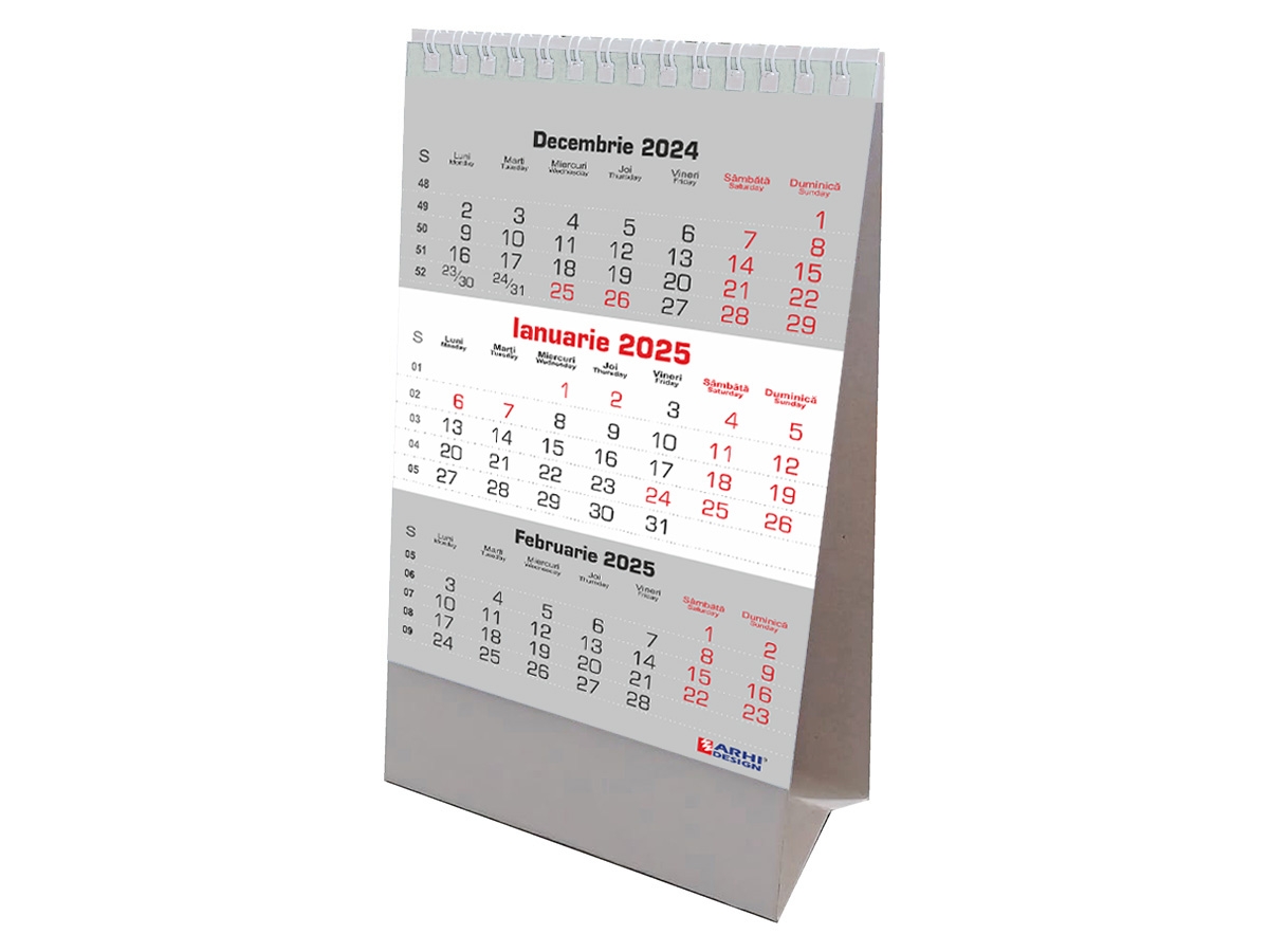 Calendar 2025 De Birou Triptic De Lux Arhi Design