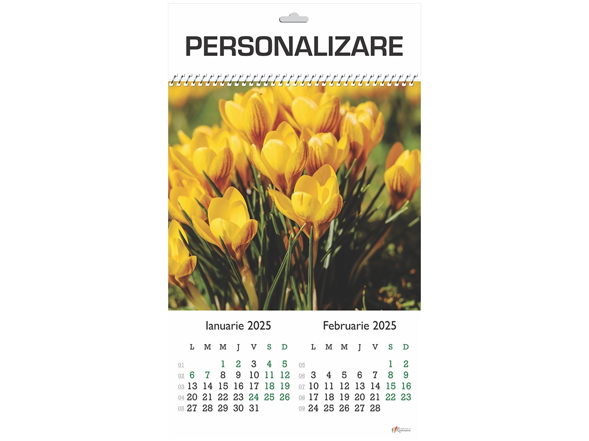 Calendar 2025 De Perete A3 Flori Arhi Design