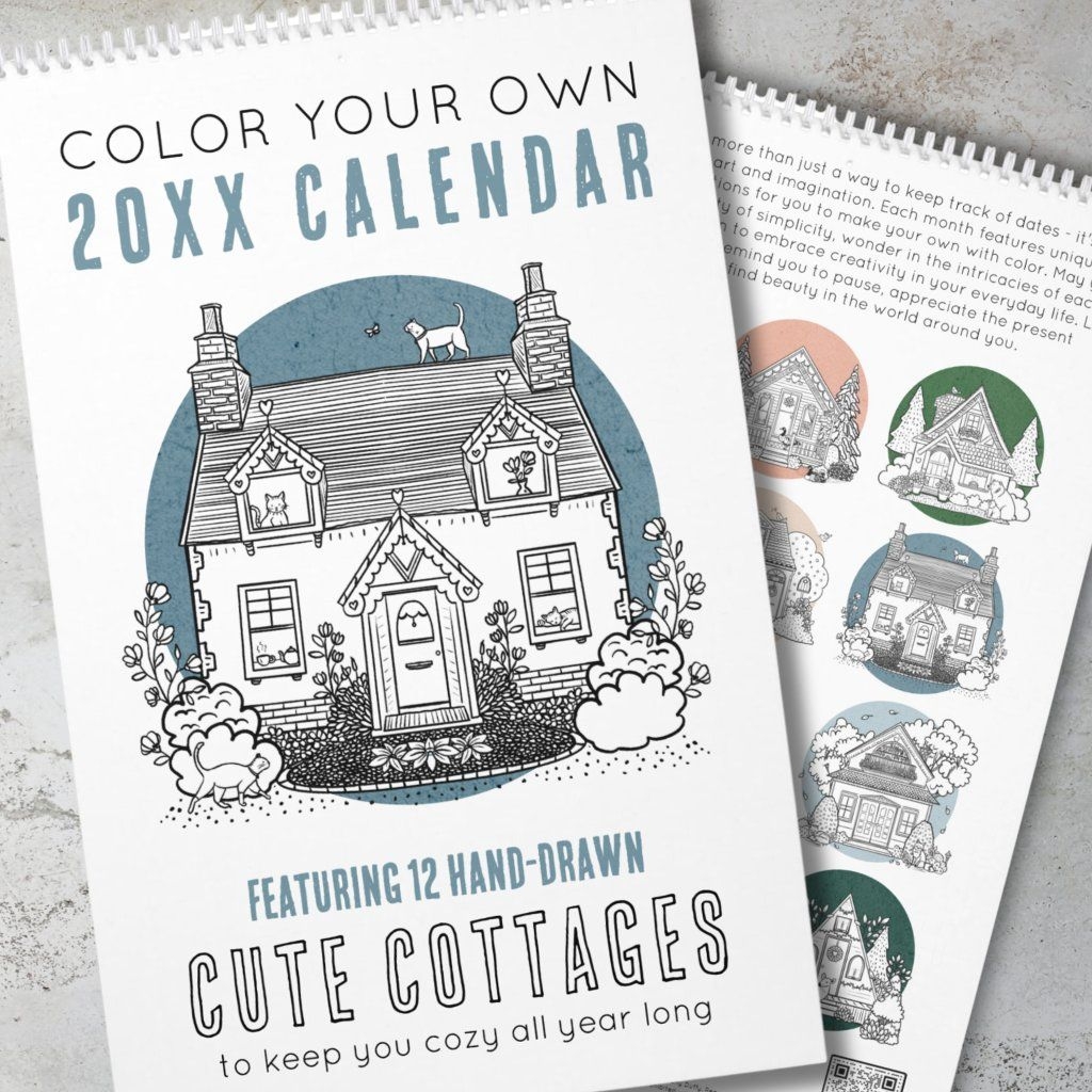 Calendar 2025 English Cottages Patricia Fortin