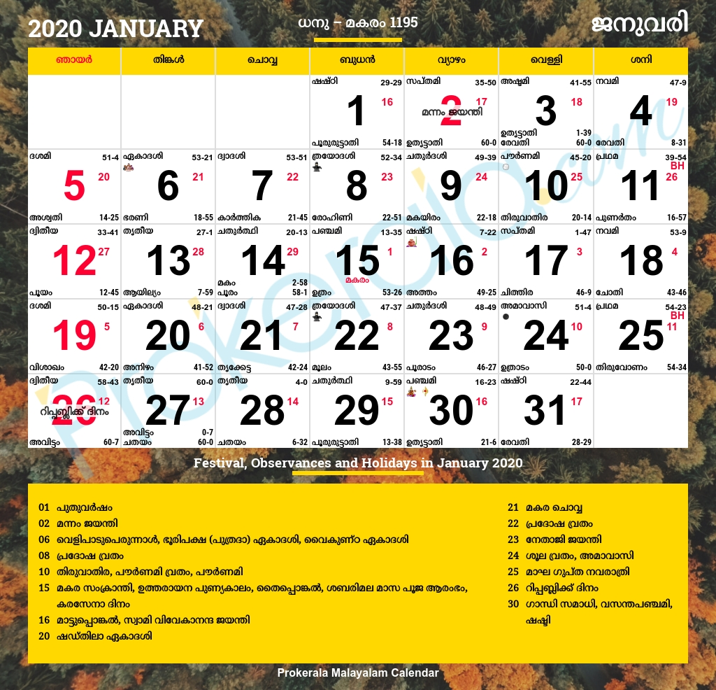 Calendar 2025 Government Of Kerala List Of Paul G Ruth