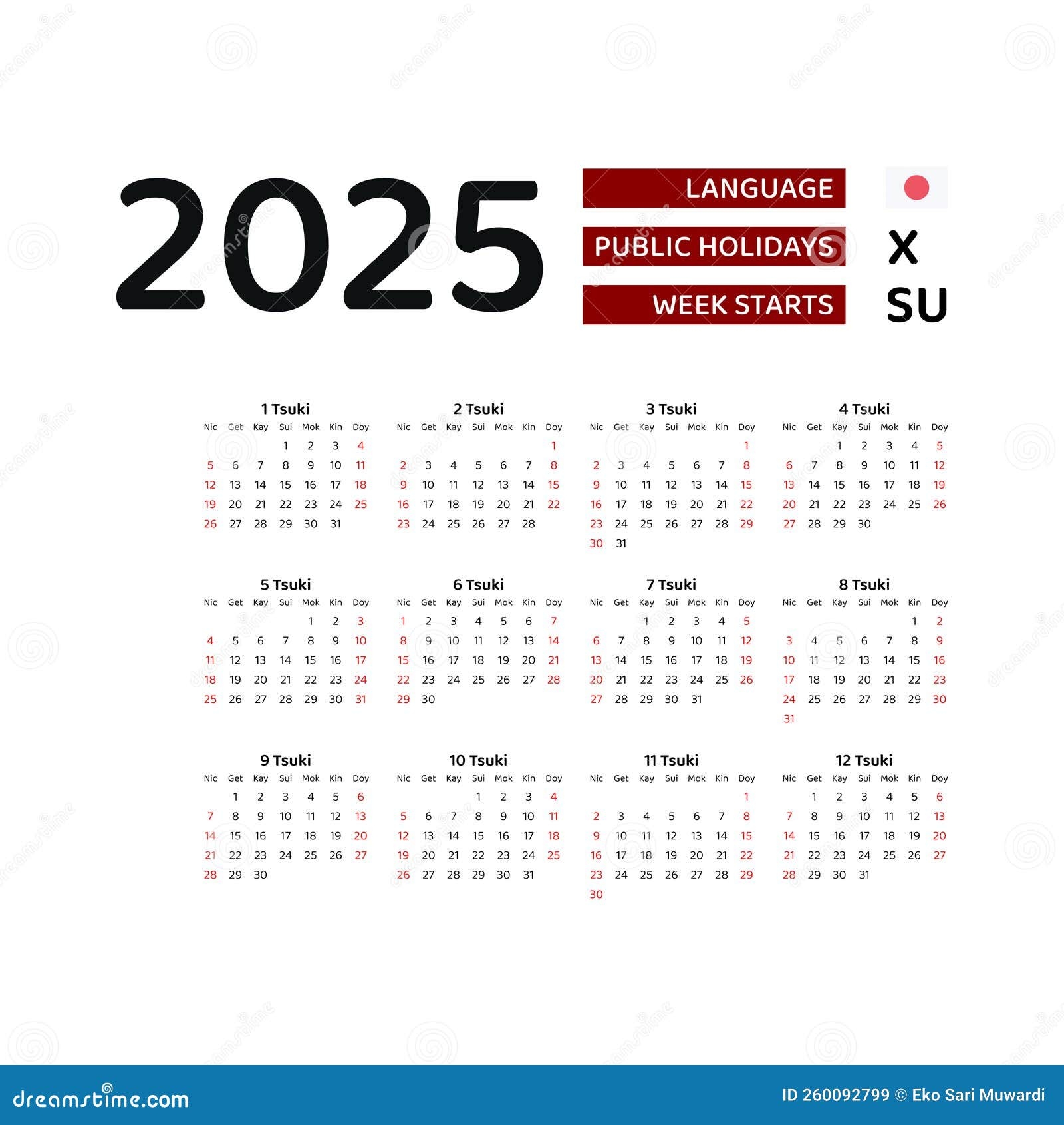 Desk Calendar 2025 Japan