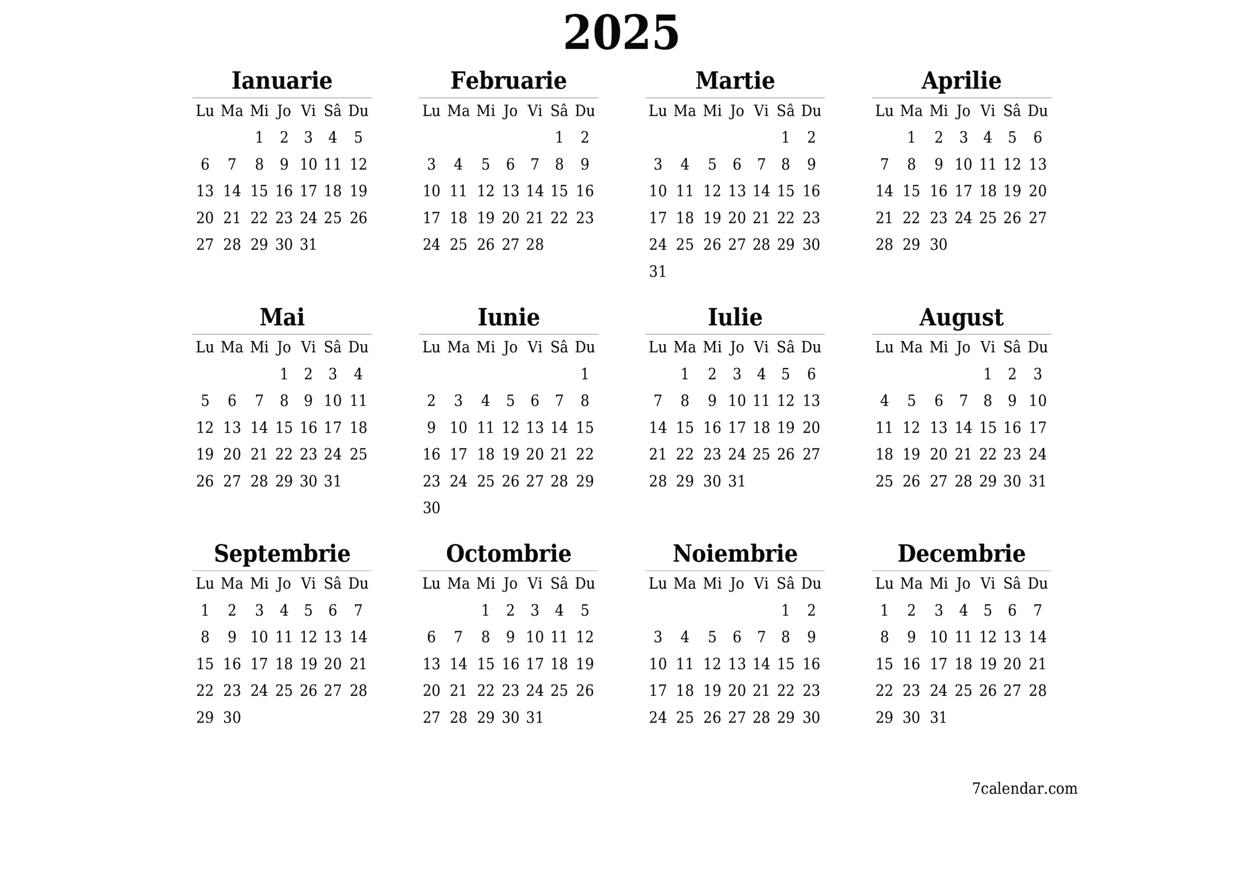 Calendar 2025 Romanesc Cu Sarbatori Legale Dosi Kettie
