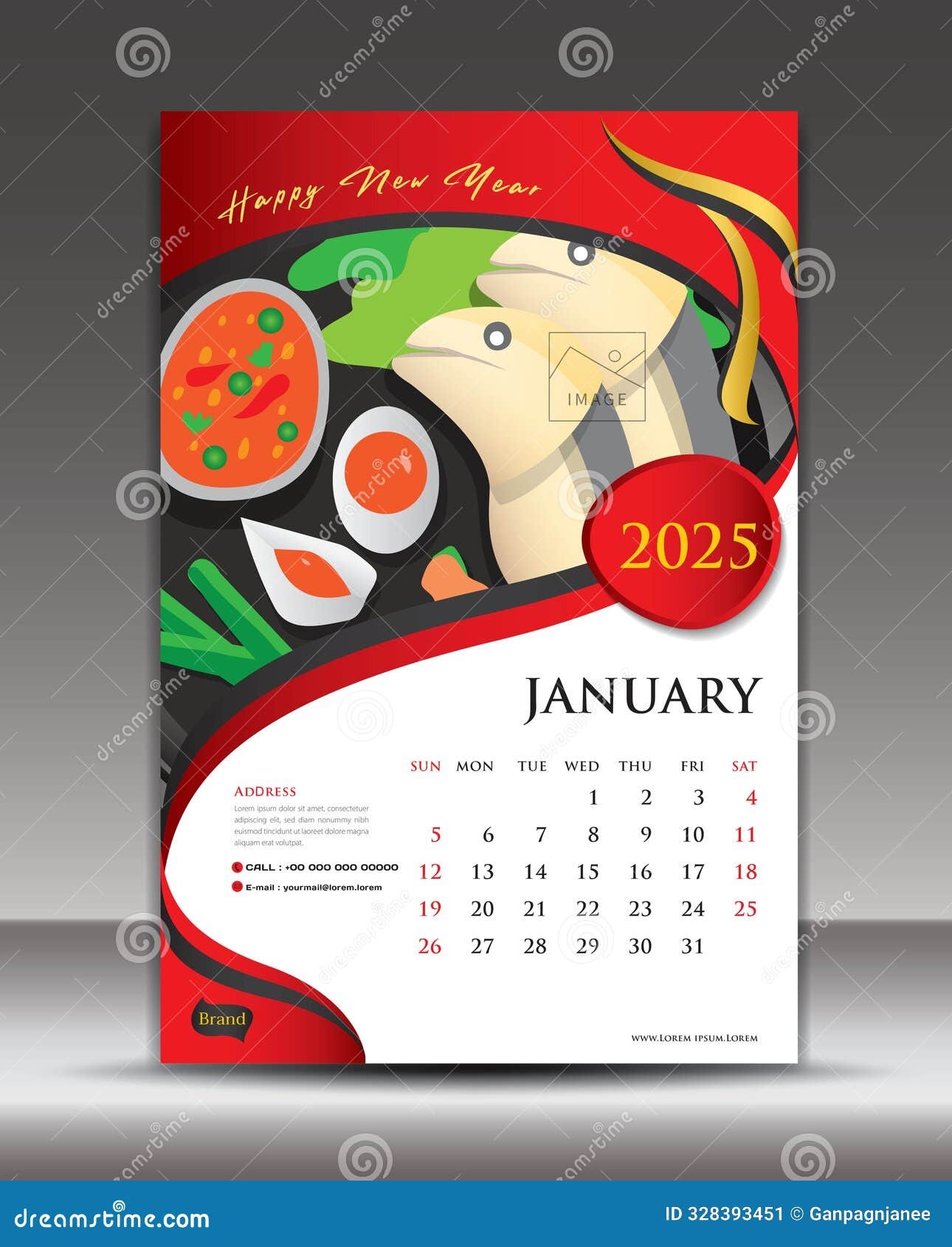Calendar 2025 Template Food Concept Vector January Template Desk Calendar 2025 Vector Design Wall Calendar 2025 Year Printing Stock Vector Illustration Of Stationery Printing 328393451