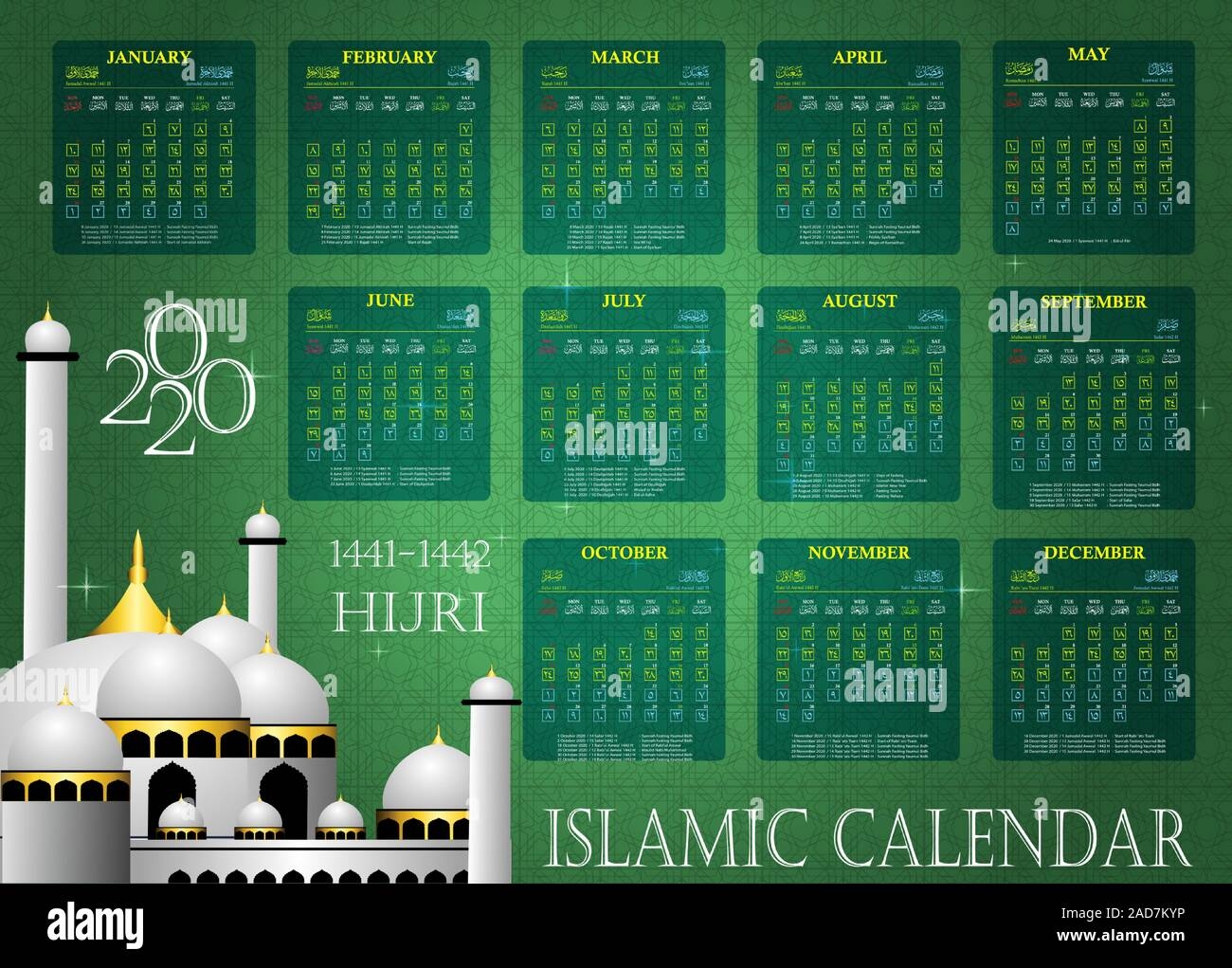 Calendar With Islamic Date 2025