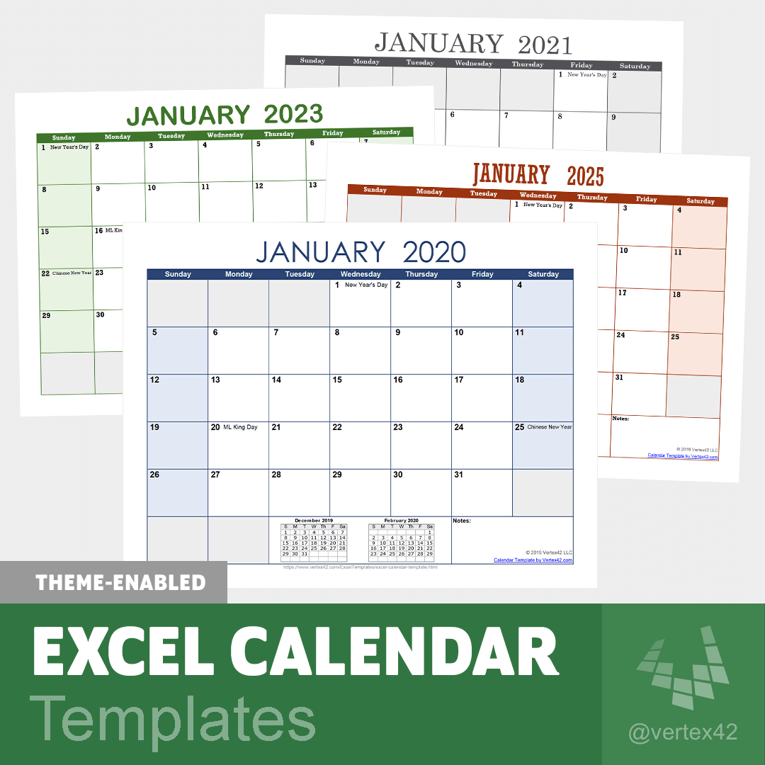 2025 Calendar Excel List