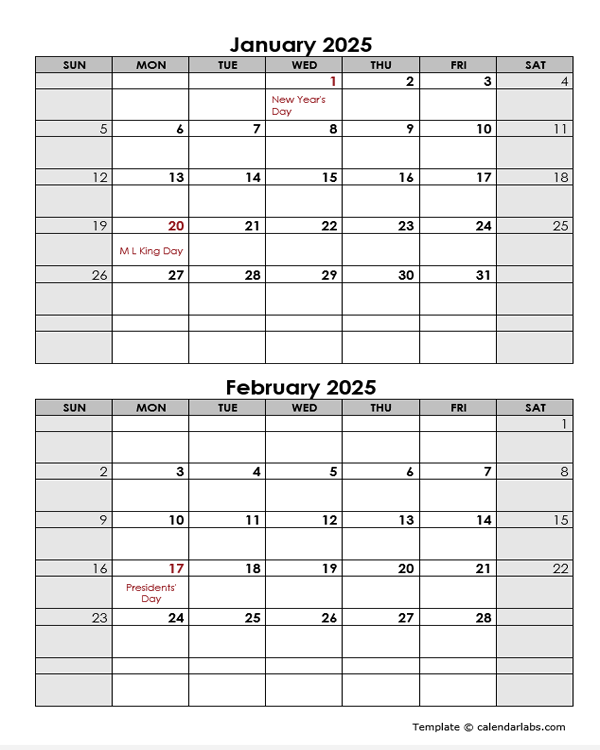 Calendar Months 2025 Liv E Olesen