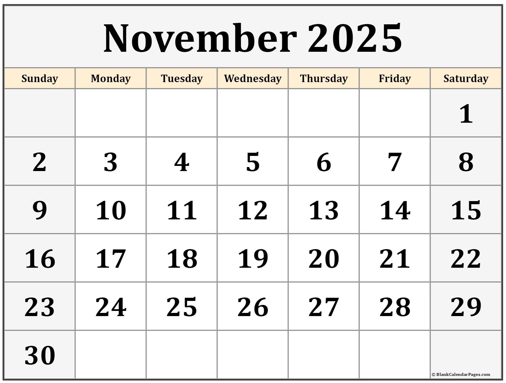 Calendar November 2025 Printable Christina M Skov