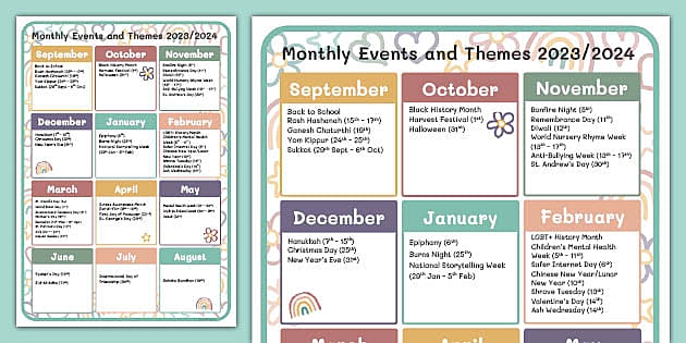 Upcoming Calendar Events 2025