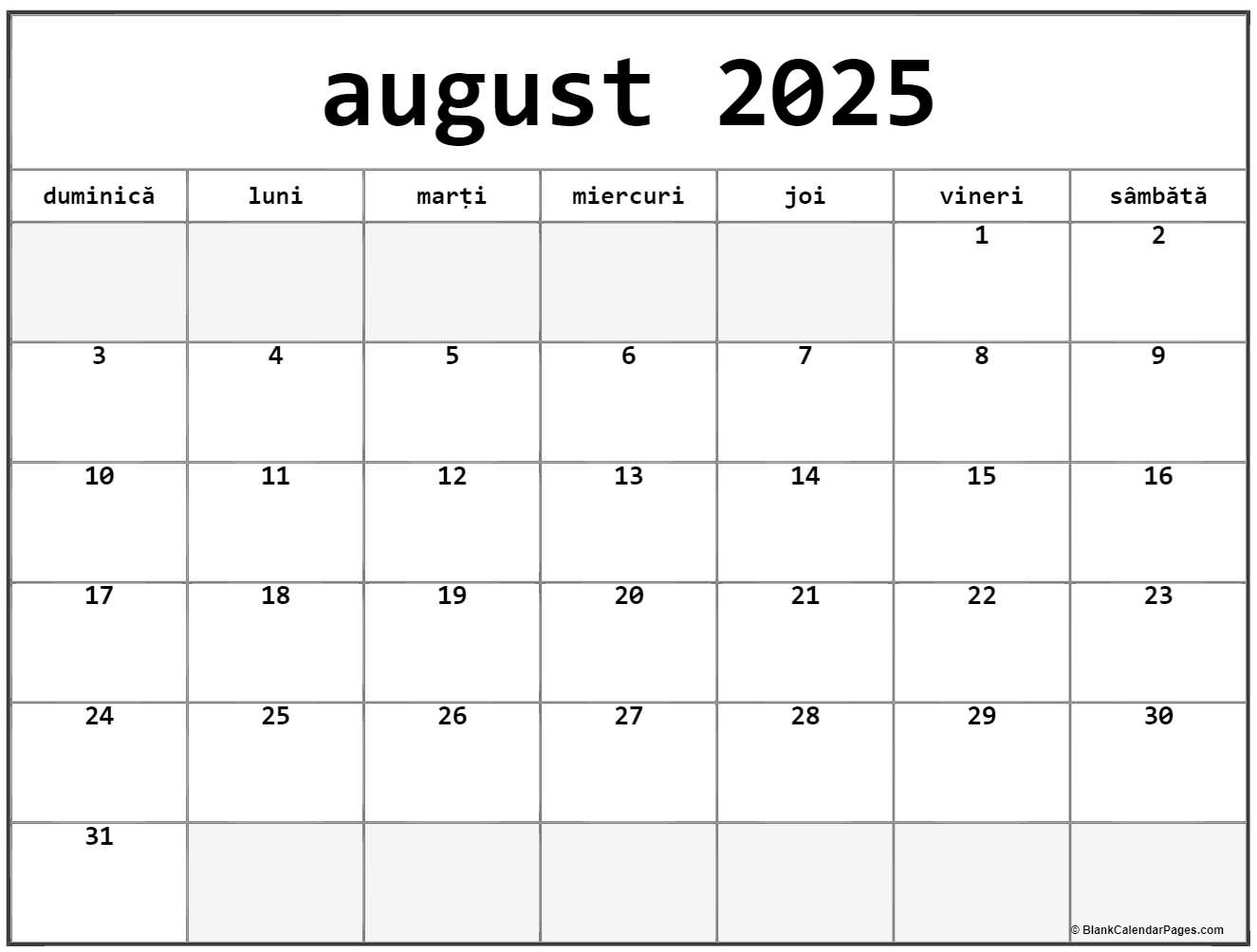 Calendar Ortodox August 2025 Adel Miles