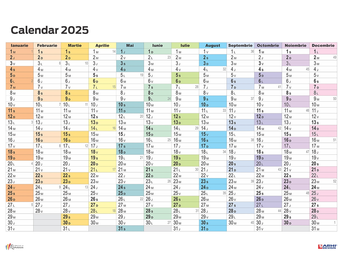 Calendar 2025 Arhi Design