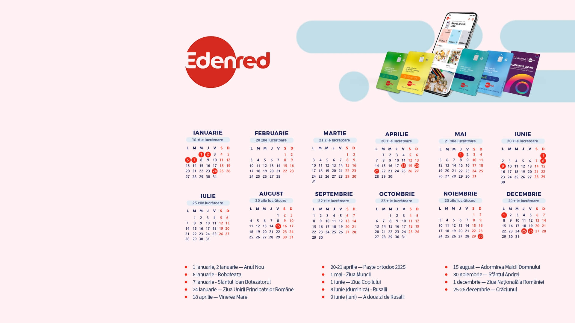 Calendarul Zilelor Lucratoare 2024