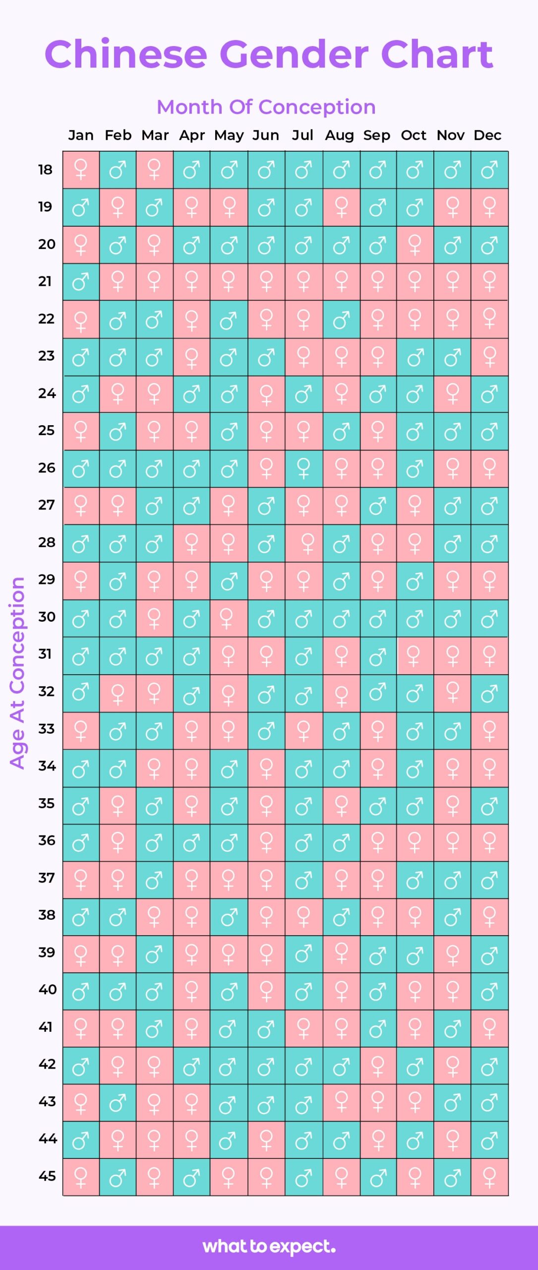 Chinese Gender Predictor Chart And Calendar Tool