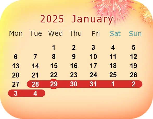 Chinese New Year 2025 Dates January 29 2025