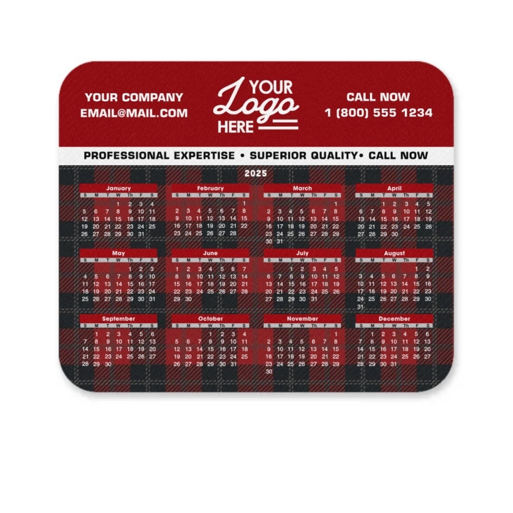 Custom 2025 Business Calendar Mouse Pad Safari Sun