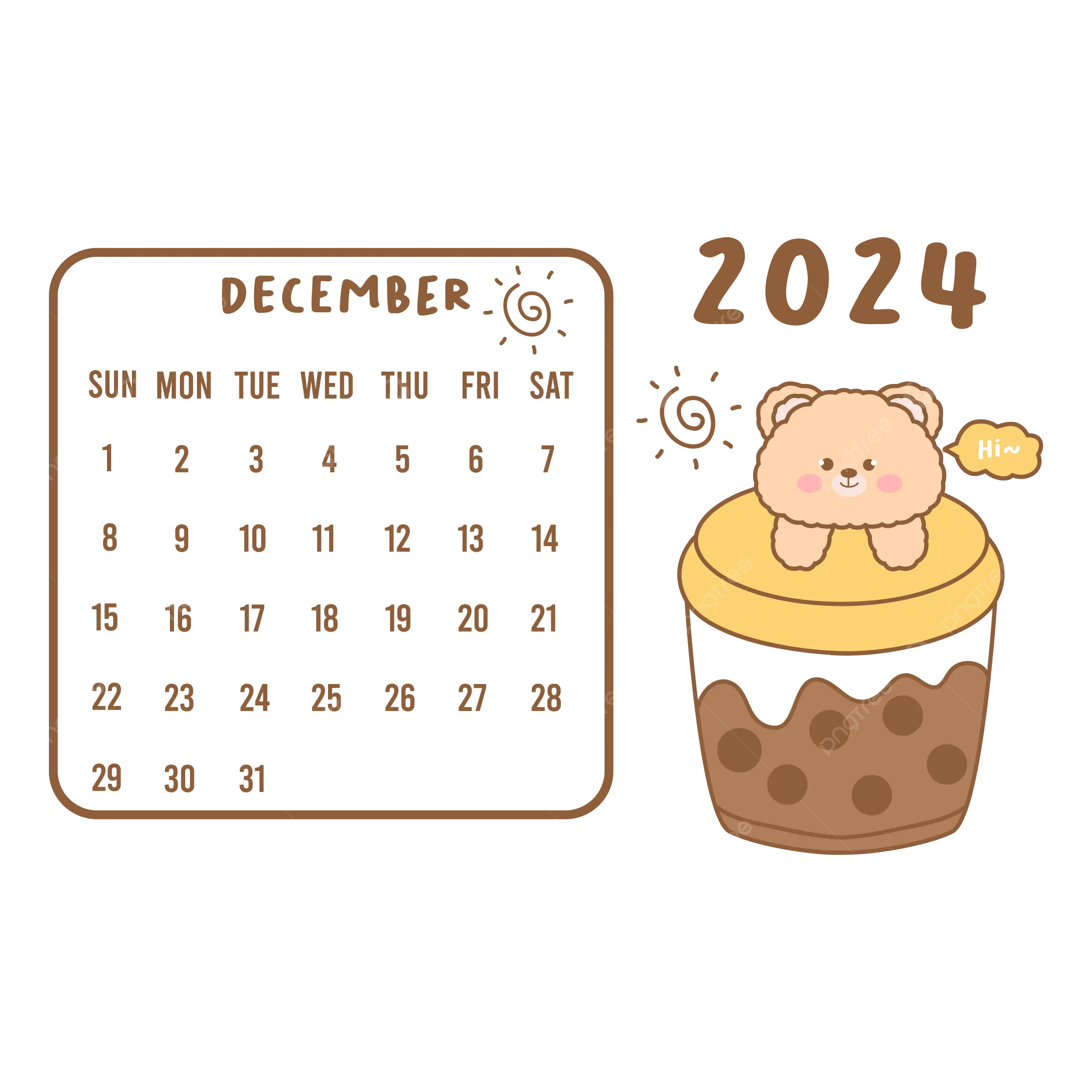 December Calendar 2025 Cute Printable Stickers Brian Graham