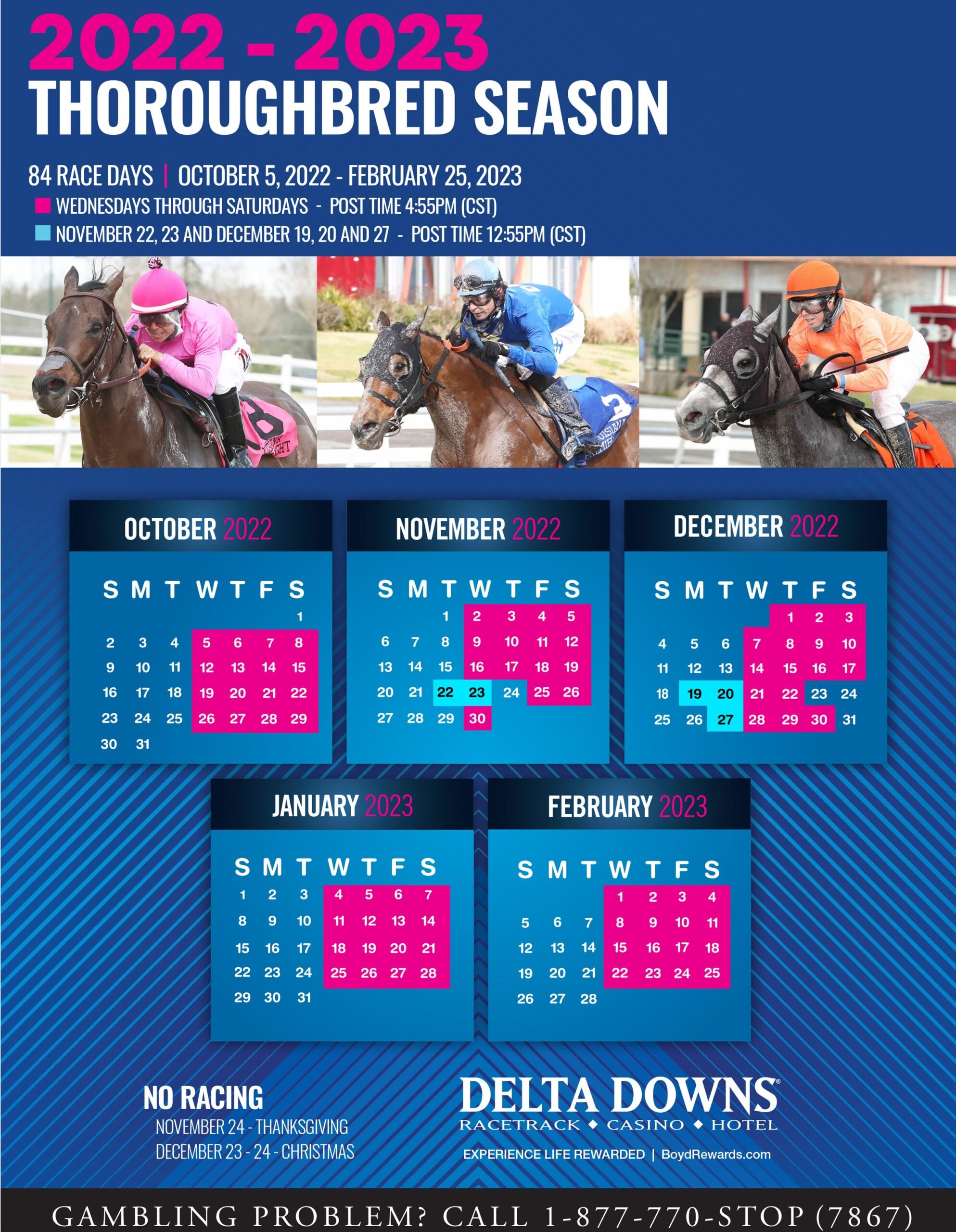 2025 Horse Racing Calendar Printable