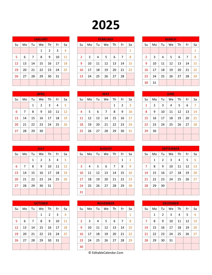 Design Your Own 2025 Calendar With These Templates Andrew Saif