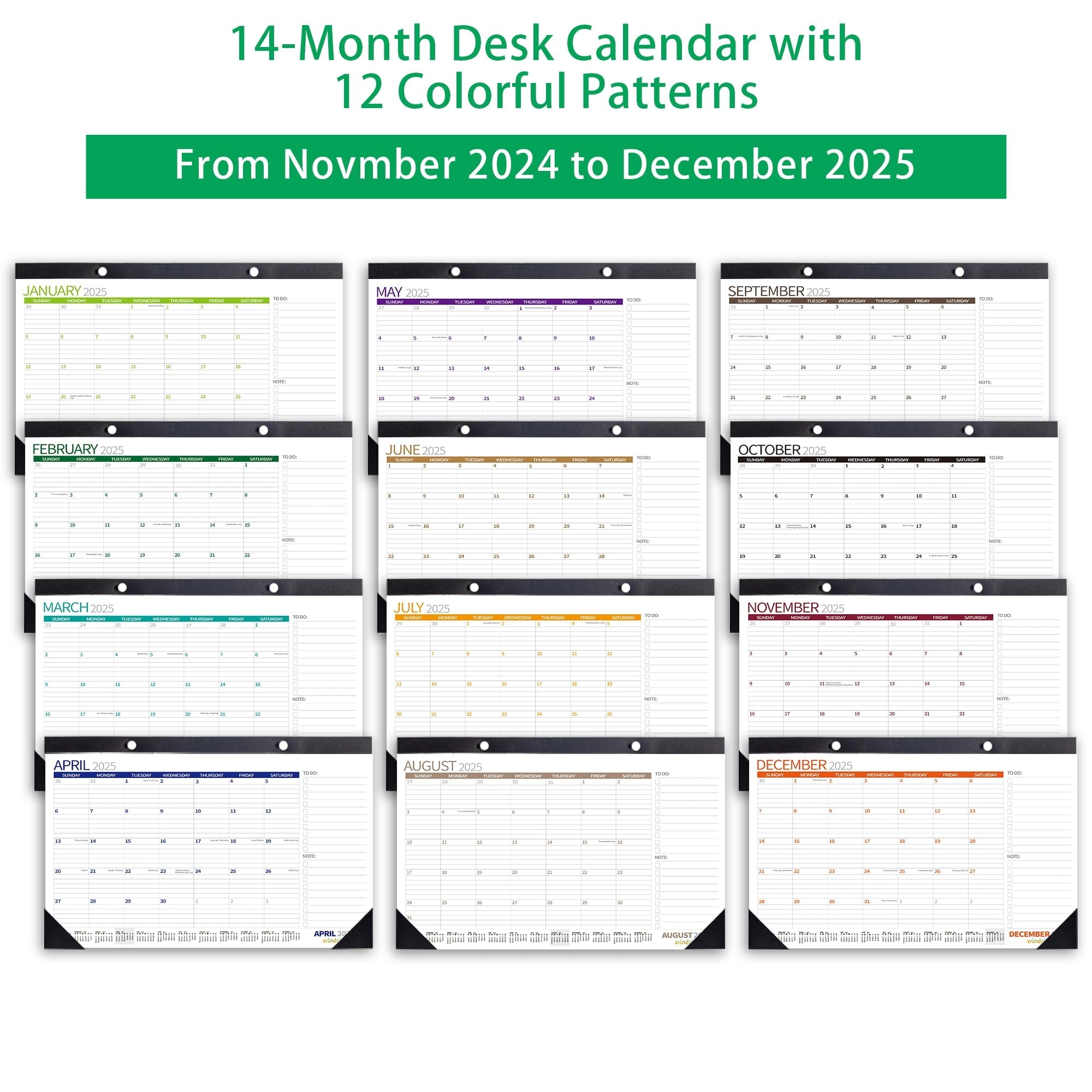 Desk Calendar 2024 2025 Wall Calendar July 2024 December 2025 Monthly Planner Paper Office Desk 17 X 12 Inch 18 Months Planning And Organization At Home School Office Amazon de Stationery Office Supplies