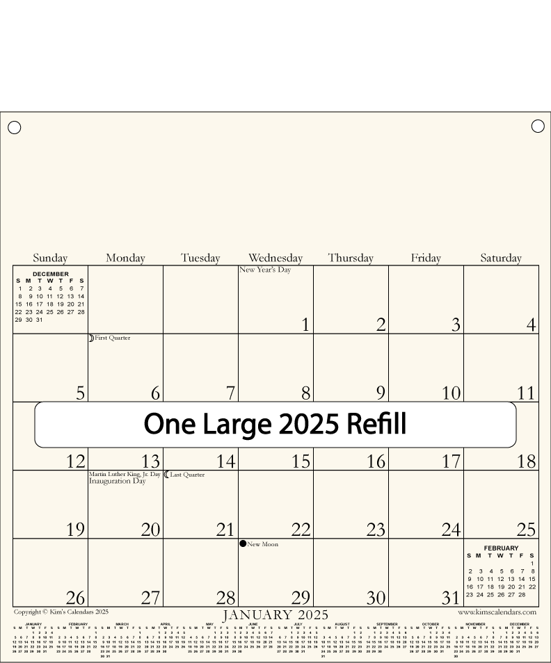 Karen Adams 2025 Desk Calendar Classic Refill Supplement