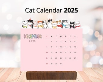 Desk Calendar Cat Calendar 2025 Cat Gift For Cat Lovers Cat Stuff 