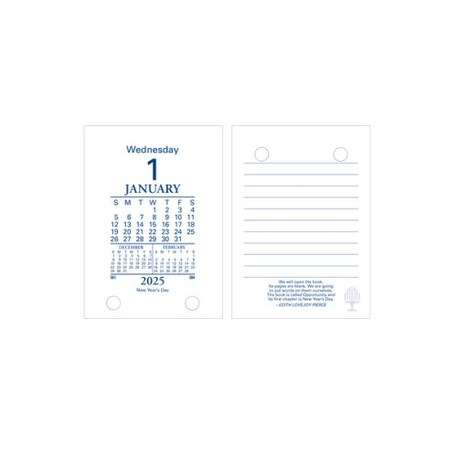 Desk Calendar Refill Collins Top Punch 2025 Skout Office Supplies