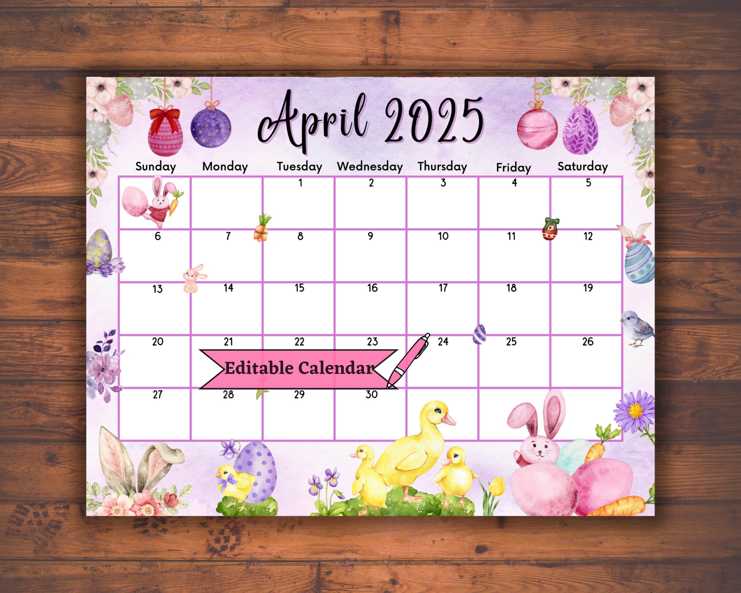 2025 Calendar With Easter