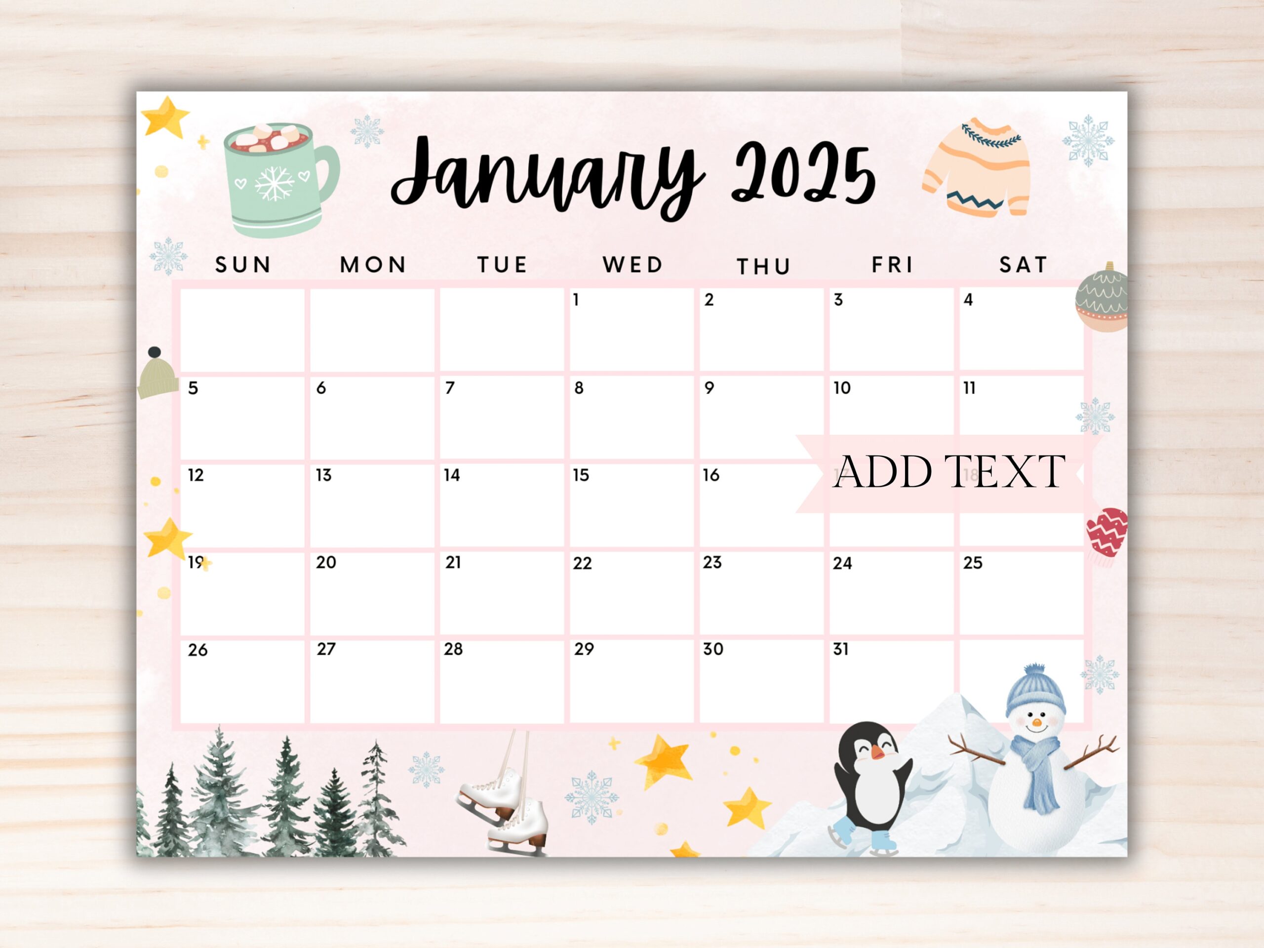 2025 Calendar Printable Etsy