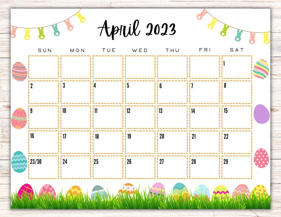 EDITABLE Printable April Calendar 2025 Adorable Easter Calendar W 