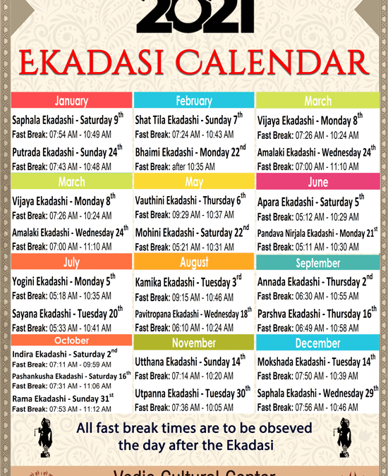 Ekadashi Calendar 2025 Benjamin G Alexander