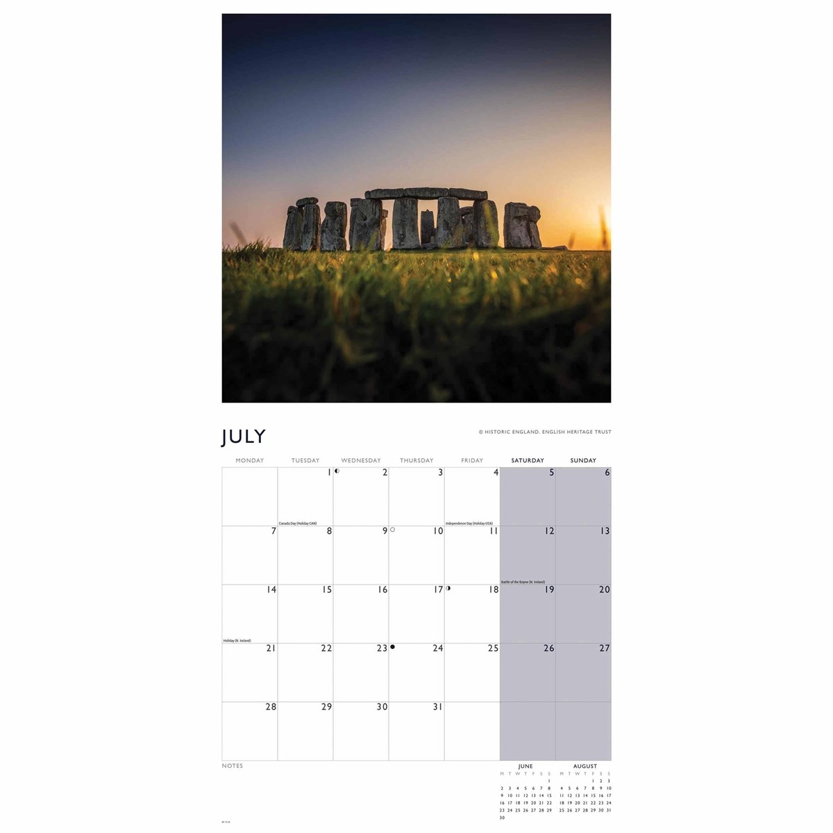 English Heritage Stonehenge Wall Calendar 2025 Carousel Calendars 250320